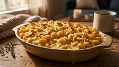 Wanneer kaas niet verloren gaat: zelfgemaakte mac and cheese met een krokant laagje
