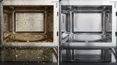 Hardnekkig vet uit de magnetron verwijderen: 4 effectieve methoden